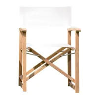 jan kurtz - fauteuil de jardin urban - blanc/étoffe batyline/pxhxp 52x86x58cm/structure teck certifié fsc